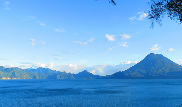 Lake Atitlan and Volcan Toliman on the right